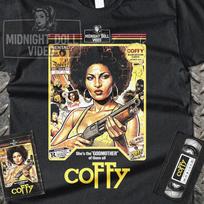 Coffy 1973 VHS Tribute Shirt – Pam Grier Blaxploitation Cinema Tee XL