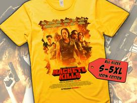 Machete Kills V14 T-Shirt Vintage YELLOW T-Shirt DTG Digital Print Sizes S M L XL 2XL 3XL 4XL 5XL XL