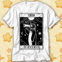 Noot Noot Funny Tarot Card Penguin Rainbow Pingu Distressed T-Shirt 423 3XL