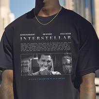 Interstellar TShirt, Space Movie Cotton Tee inspired by Nolan film, Sci-fi fan apparel S