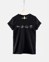 Pizza Burger Fries Shirt, Funny Food Math Graphic Tee, Junk Food Lover Gift L