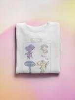 Mushroom T-shirt: Trippy Fungi Cartoon, Vintage Style S