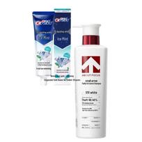 Crest 3D White Toothpaste & ABOUT FOCUS Shampoo Bundle