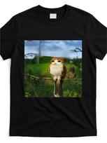 Camiseta Divertida De Gato Y PJaro Emojis Brainrot Camiseta Para Mujer Top De Unisexga Corta Camisetas GrFicas Ropa De Calle De S