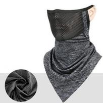 UV Protection Full Face Mask Breathable Ice Silk Bicycle Neckerchief Cycling Bandana Mask Summer Outdoor Hanging Ear Scarf One Size pilka