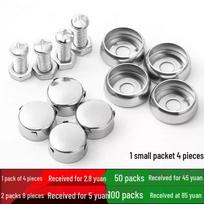 Universal Anti-theft License Plate Screws & Nut Caps - Stainless Steel Decorative Buckles 1 Pack