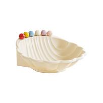 Large Capacity Fruit Serving Plate Shell Shape Integrated Fruit Basin  Dining Table