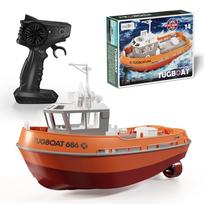 NEW 686 RC Boat 1/72 Powerful Dual Motor Wireless Radio Control Shipboat 2.4G Electric Remote Control Tugboat Model Toys for Boy oranžinė