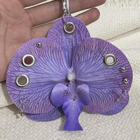 Išskirtinis Phalaenopsis orchidėjos lelijos raktų pakabukas kūrybingas simuliuotas gėlės krepšio pakabukas madingi kuprinės dekoravimo aksesuarai dovanos A11