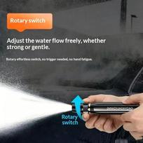 High Pressure Water Gun Ergonomic Grip Adjustable Nozzle Black for Household Car Wash Vegetable Garden Watering Onesize