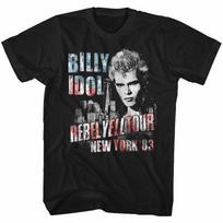 Billy Idol Rebel Yell Tour New York 83 Men's T Shirt Punk Rock Music Merch L