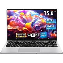 15.6 PC Portable, 12Go RAM DDR4 256Go SSD, N4000 Processor, Windows 11PRO,WiFi5,Ordinateur Portable à Clavier Complet