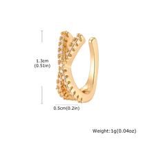Ear Cuff Multi-Layer Cross CZ Clip Earrings for Women, 18K Gold Plated Brass Non-Pierced Cartilage, Fake Piercing Jewelry