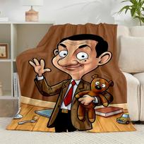 1PC Mr. Bean's Adventure Flannel Blanket Gift, Suitable for Both Men And Women, Soft Ideal for Beds And Sofa, Birthday Or Christmas Gift 75x90cm