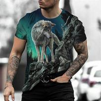 Wolf T-Shirt Men's 3D Print Tees Summer Short Oversized Clothing Fashion Harajuku Animal Tops New Casual Boys T Shirt Streetwear L