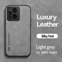 For OPPO Find X3 Pro Case Luxury Build-in Magnetic Car Holder Phone Case For OPPO Find X2 X3 Lite X2 Neo PU Leather Back Cover For Find X2 Neo šviesiai pilka spalva