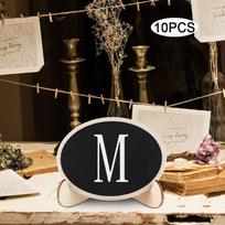 10Pcs Wood Mini Display Blackboard Art Craft Desktop Message Board Ornament for Wedding Decor