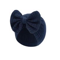 Soft Bonnet Cap for Baby Toddler Infant Newborn Baby Turban Hat Hospital Nursery Hat Bun Knot Beanies Cap Bonnet Cap tamsiai mėlyna spalva