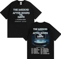 The Weeknd After Hours Til Dawn Europa 2026 Marškinėliai Vyrams Moterims Madingi Hip Hop Stiliaus Marškinėliai Vintažiniai Laisvalaikio Trumpomis Rankovėmis Marškinėliai 4XL gray