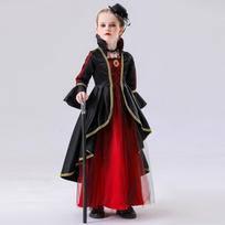 2025 Girls Cosplay Vampire Halloween Dress For Kids Ghost Bride Gothic Costume Count Vampiran Carnival Outfit Black Red Clothes 120 juoda