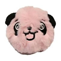 Squeaky Ball Dog Toy Plush Bouncy Rubber Ball Dog Chew Toy Interactive Puppy Teething Toy for Small Medium Dogs rožinė