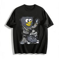 SpongeBob Robber Print Trendy Hoodie Unisex Streetwear Loose Top Pure cotton T-shirt XXS