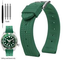Soft Rubber Waffle Watch strap  20mm 22mm for Seiko Skx007 Abalone Water Ghost Watchband Men Black Green blue Silicone Wristband 20mm