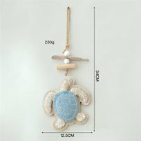 Handmade Sea Turtle Wall Hanging, Coastal Driftwood Nautical Home Decor With Jute Rope 4 Colors A