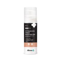 The Derma Co 1% hialurono rūgšties tonuotas apsauginis kremas-gelis nuo saulės su SPF 60 PA++++ | Nepalieka baltų pėdsakų | Lengvas | Plataus spektro apsauga | 50 g