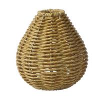 Woven Faux Rattan Vase Handmade Indoor Decorative Vase for Dried Artificial Flowers Rustic Farmhouse Boho Wicker Vase Basket for Table Centerpiece A geltona