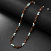 Vintažiniai kokoso kevalų ir turkio spalvos grandinėlių vėriniai moterims ir vyrams, banglenčių sporto chokeris, prabangūs atostogų papuošalai Collares black