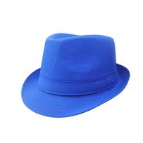 Unisex Britiška Retro Fedora skrybėlė: Fluorescentinė šokio ir scenos skrybėlė M (56-58 cm) mėlyna