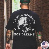 DIE WITH MEMORIES NOT DREAMS Skull Print Men's Unisex T-Shirt M