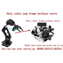 Robotinės rankos rinkinys 6 Dof Programuojama robotinė ranka „pasidaryk pats“ rinkinys, skirtas Arduino Raspberry Pi robotui, skirtas UNO/ESP32 Atviras šaltinio kodas ir vadovas black