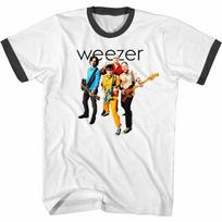 Weezer The Band White/Black Adult S/S Ringer T-Shirt L
