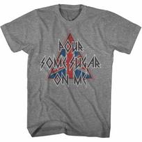 Def Leppard Pour Some Sugar On Me Triangle Heather Adult T-Shirt L