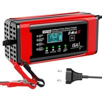 12V 15A Išmanusis Impulsinis Akumuliatoriaus Įkroviklis 4 Režimai Automatinis LiFePO4 AGM Įkroviklis Automobilių, Motociklų, Kemperių, Sunkvežimių Akumuliatoriams EU Plug raudona