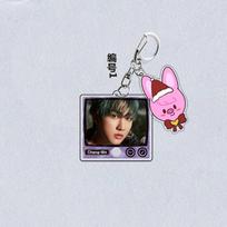 1pc Kpop Stray Kids SKZOO Acrylic Keychain Cute TV Frame Photo Keyring Winter Theme Bag Pendant for SKZ STAY Fans Merchandise Gift CHANGBIN