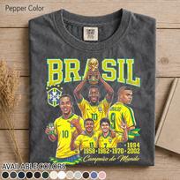 Brazil Soccer Champions Shirt, Vintage Football Graphic Tee, Retro World Champions Fan Shirt, Brazilian Football Inspired T-Shirt BK XL