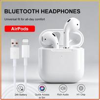 Apple AirPods 2-os kartos belaidės Bluetooth ausinės su H1 lustu, Siri prieiga, 24 val. baterija, stereo ausinės į ausis su Lightning įkrovimo dėklu balta