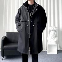 Autumn and Winter Men's Korean Style Windbreaker Men's Coat Young Middle-length Waist-hugging Handsome Windbreaker Jacket M