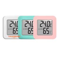 Mini Indoor Thermometer Electronic LCD Thermo-Hygrometer with LCD Display Refrigerator Thermometer Temp Humidity Sensor Meter Green