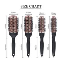 Round Electropainting Barrel Hair Brush with Ionic Nylon Bristles Thermal NanoCurly Salon Blow Drying Styling Curling Hairbrush