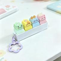 Cheese Stress Relief Clicker Aninal Keycap Calming Keychain Keys  Bag Charms spalvota
