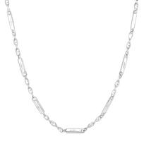Mobius Bamboo Chain Stainless Steel Necklace for Men Boys, Cross Hollow Tube 3mm Collar Necklace, Causal Fashion Jewelry Gift 45cm sidabras