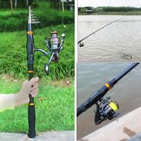 13+1BB 5.2:1 didelės spartos žūklės ritė su besisukančiomis meškerėmis anglies pluošto jaukų meškerykočiais 1.8mRod&2000Reel