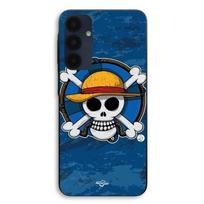 Case For Samsung Galaxy A16 One piece skull logo blue background manga anime Maniacase juoda