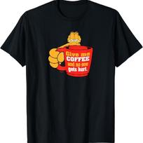 Garfield Give Me Coffee T-Shirt S juoda