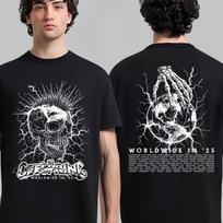 New The Offspring Worldwide in 25 Mohawk Skull 2025 Tour Two Sided T-Shirt High-end Luxury Is for Both Men and Women Top Y2k M