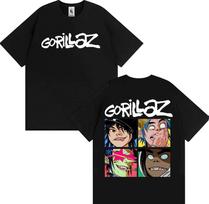 Rock Band Gorillaz Retro Cartoon Pattern Tshirt for Men  Women Fashion Gothic Oversized Tshirt Casual Pure Cotton Tshirt M